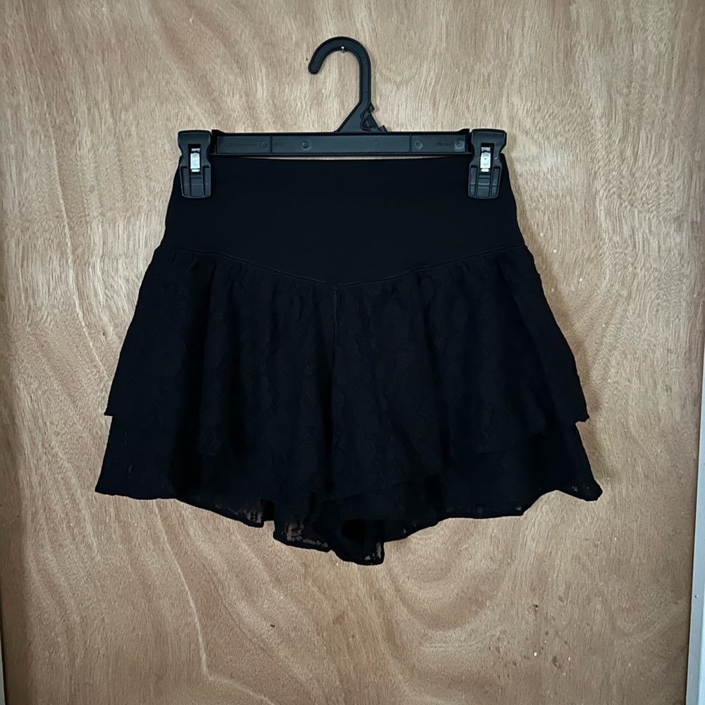 Aerie Black Lace Layered Women Shorts